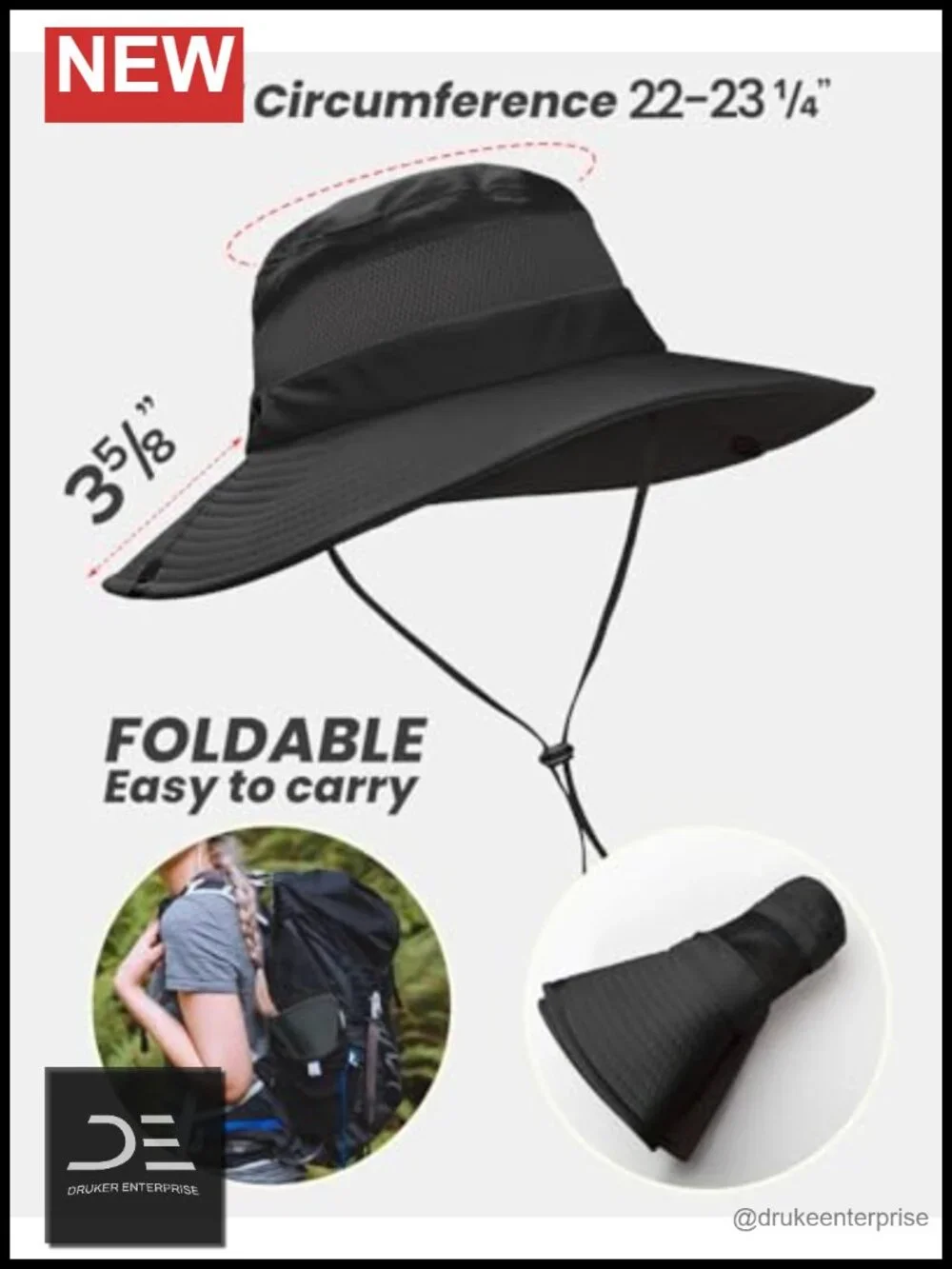 Bucket Hat with High Ponytail Opening, UPF 50+ Sun Protection, Waterproof,
